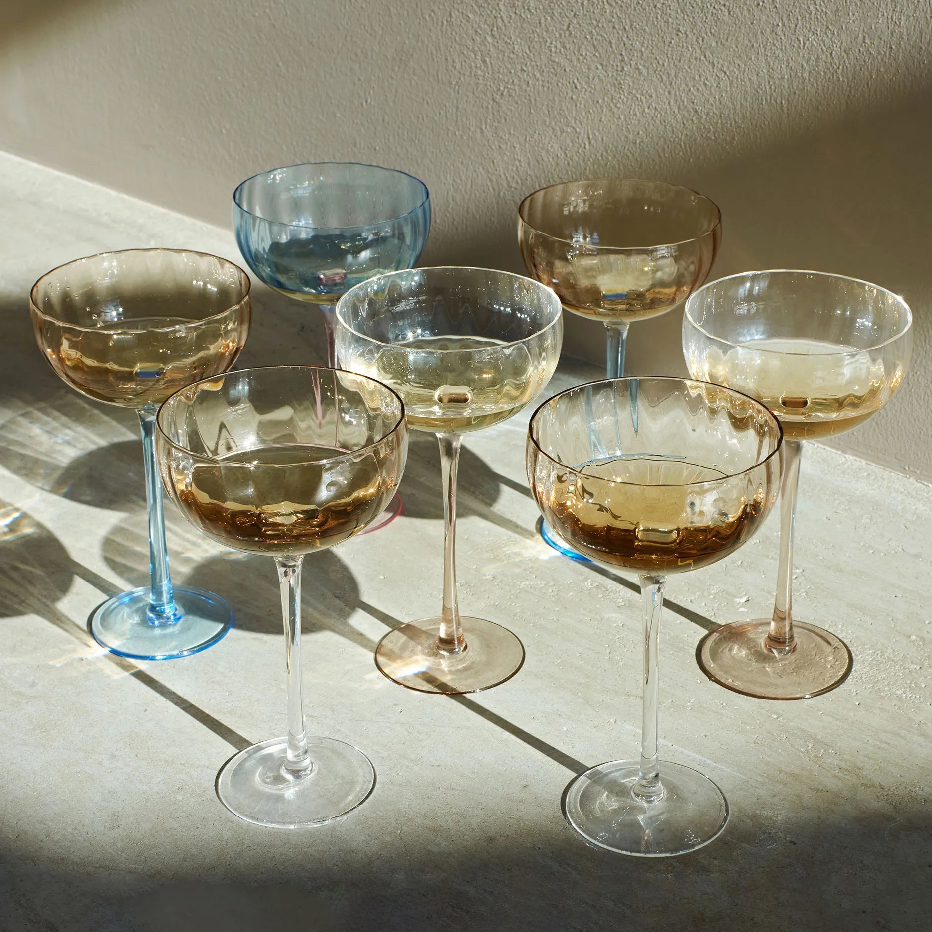 Candy Champagnerglas Braun/Blau